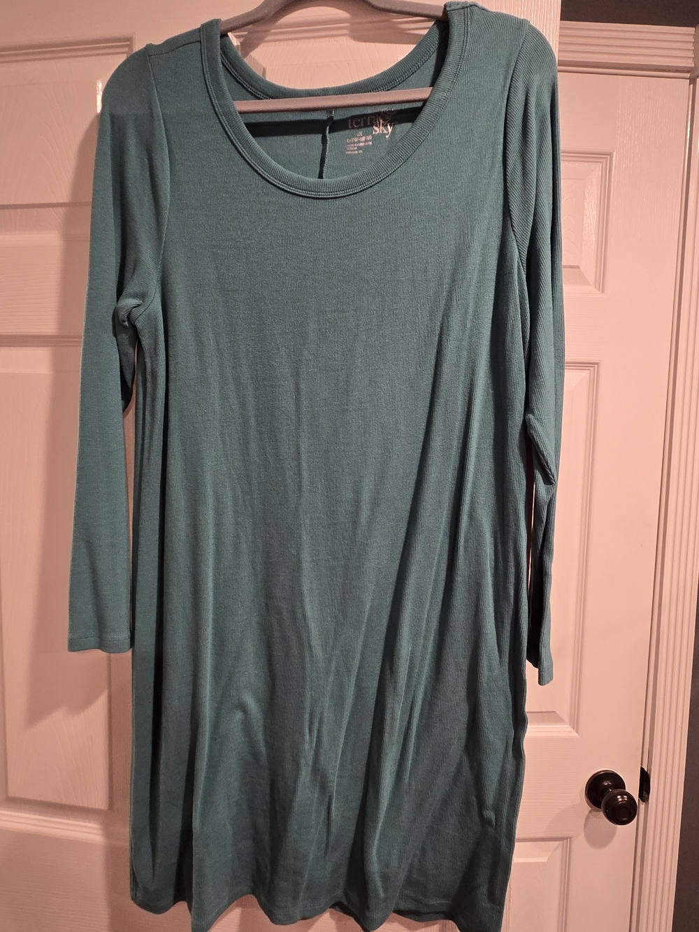Terra & Sky Teal Long-Sleeve Dress